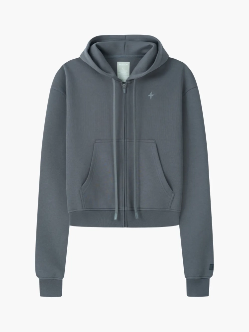Áo hoodie zip nữ có mũ form oversize Basicon