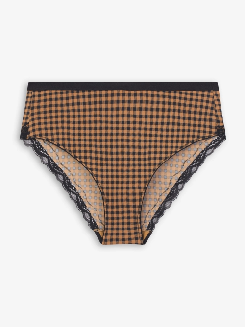 Quần lót Microfiber Gingham dáng high brief
