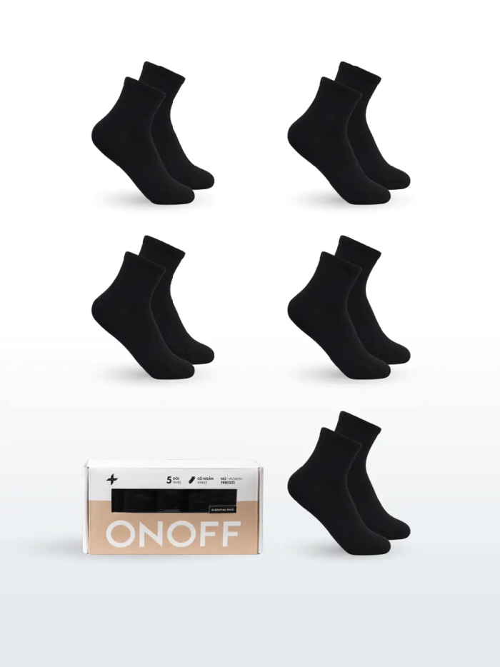Pack 5 tất nữ cổ ngắn Essential