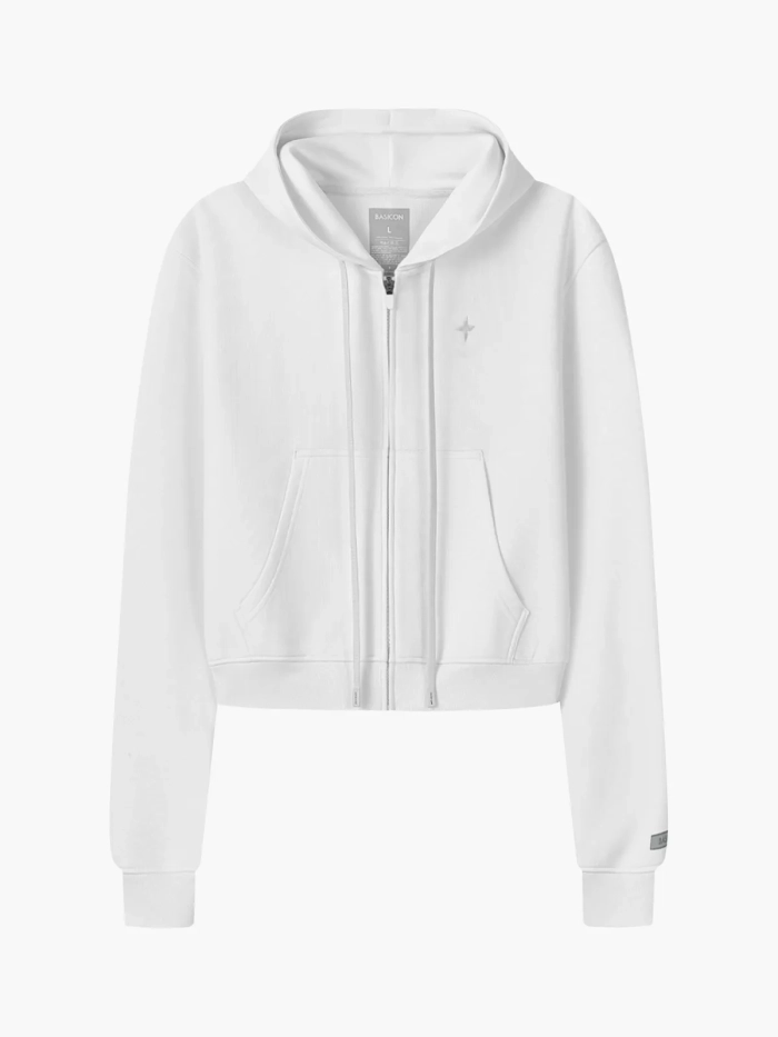 BASICON™ Áo hoodie zip nữ có mũ form oversize