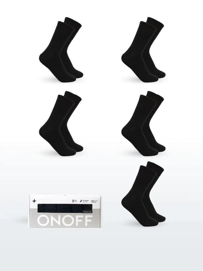 Pack 5 tất nam cổ trung Essential