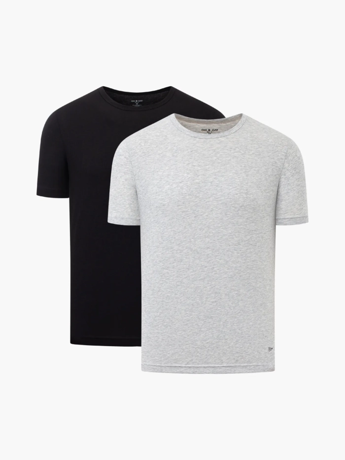 Combo 2 áo thun nam cộc tay cổ tròn Cotton Compact