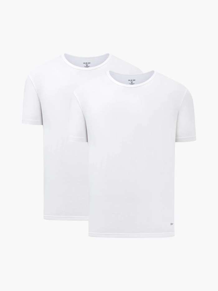 Combo 2 Áo Thun Cộc Tay Nam Cotton Compact Cổ Tròn