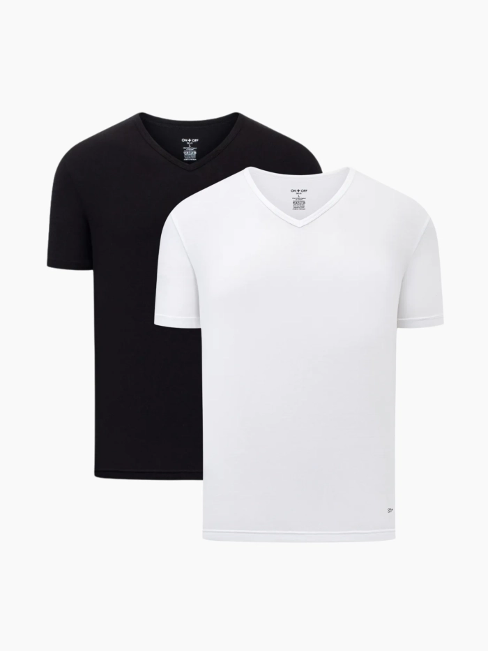 Combo 2 Áo T-shirt nam cổ tim