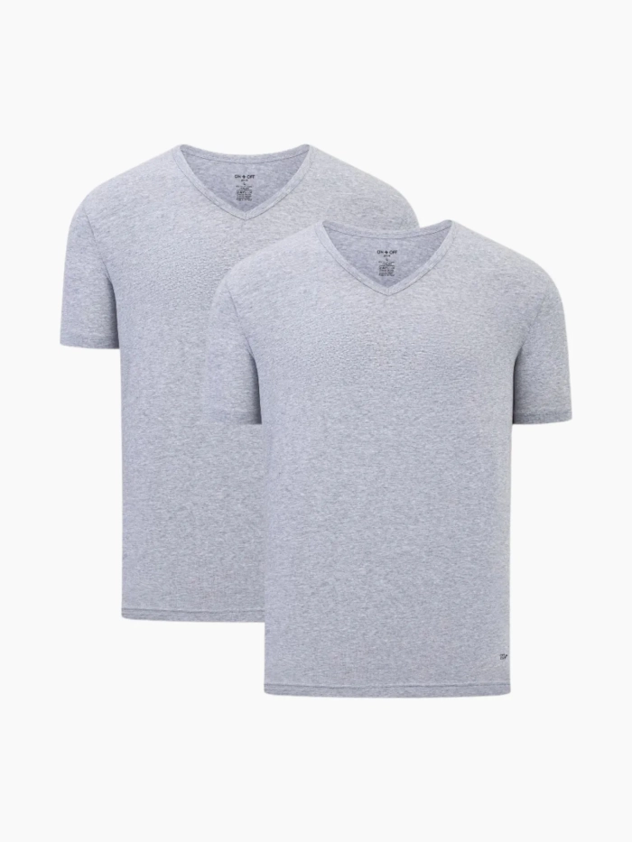 Combo 2 Áo T-shirt nam cổ tim
