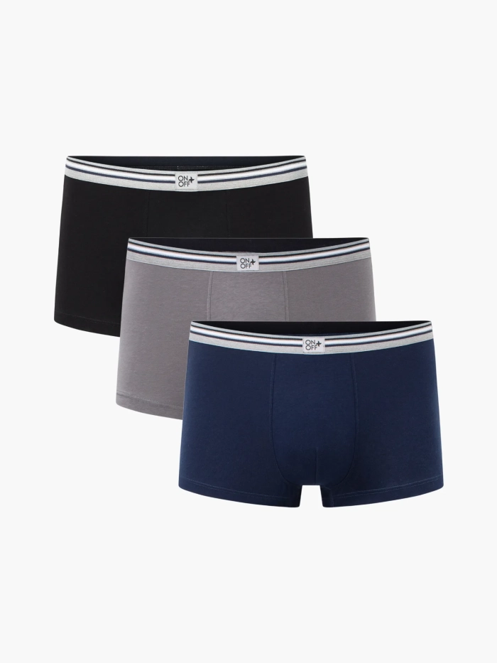 Pack 03 quần lót nam Cotton dáng trunk (boxer)