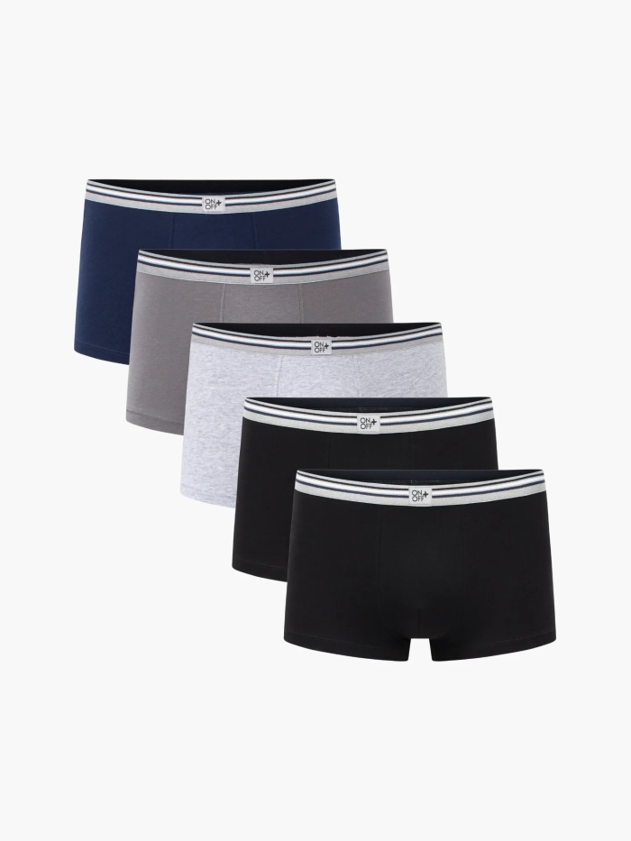 Pack 05 quần lót nam Cotton dáng trunk (boxer)