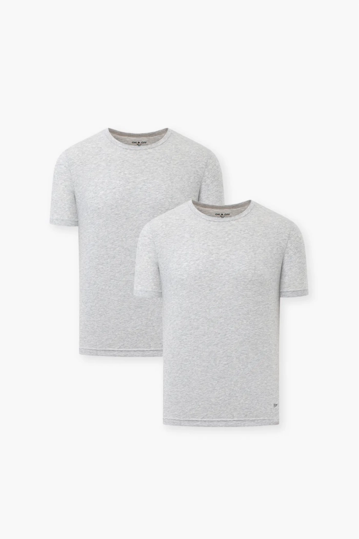 Combo 2 Áo Thun Cộc Tay Nam Cotton Compact Cổ Tròn